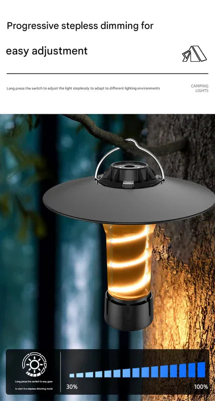 Vintage Lighthouse LED Camping Lantern | 5-Mode Rechargeable Light with Tripod - Mekamart Australia