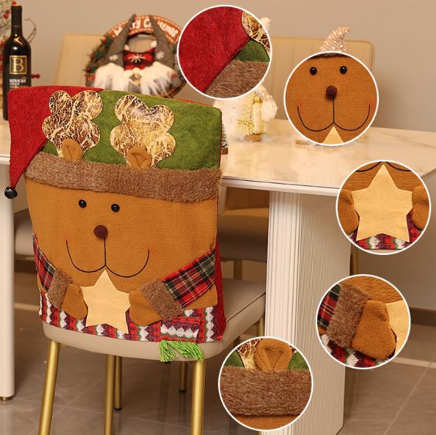 Festive Christmas Dining Chair Covers | Santa, Snowman & Reindeer Character Slipcovers - Mekamart Australia