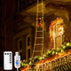 Festive Climbing Santa LED Ladder Light - USB Powered Outdoor Christmas Hanging Decoration with Remote(1.7m) - Mekamart Australia