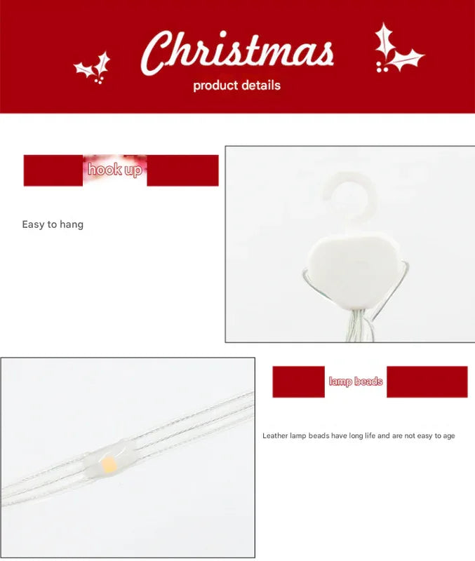 Festive Climbing Santa LED Ladder Light - USB Powered Outdoor Christmas Hanging Decoration with Remote(1.7m) - Mekamart Australia