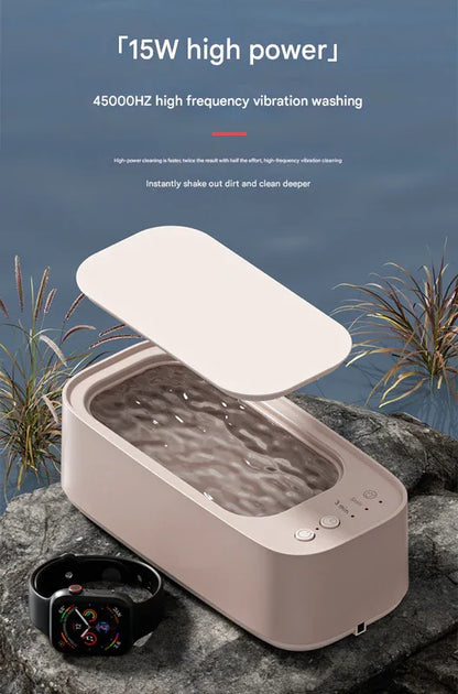 Green Portable Ultrasonic Cleaner - 45kHz Professional High-Frequency Cleaning Machine for Jewellery, Glasses, Watches, and Makeup Brushes - Mekamart Australia