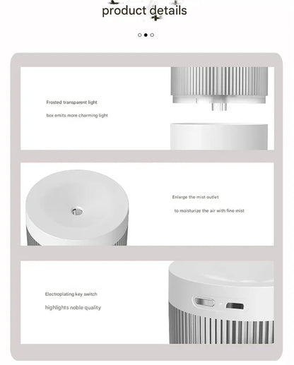 2-Piece White Mini Desktop Humidifier - Portable Mist Maker for Home and Car Use - Mekamart Australia