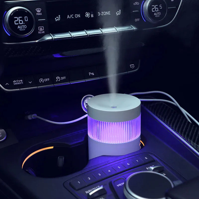 2-Piece Grey Mini Desktop Humidifier - Portable Mist Maker for Home and Car Use - Mekamart Australia