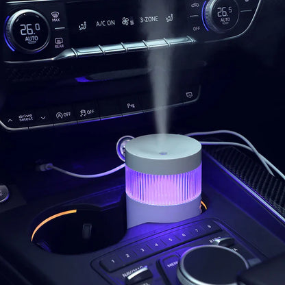 2-Piece Grey Mini Desktop Humidifier - Portable Mist Maker for Home and Car Use - Mekamart Australia