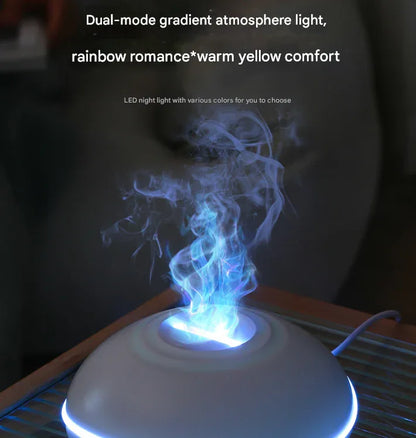 Crack color Mini USB Aromatherapy Diffuser with Flame Projection - Portable Humidifier for Home and Car Use - Mekamart Australia