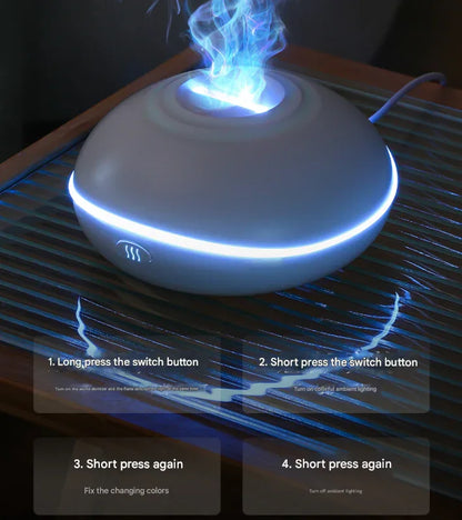Crack color Mini USB Aromatherapy Diffuser with Flame Projection - Portable Humidifier for Home and Car Use - Mekamart Australia