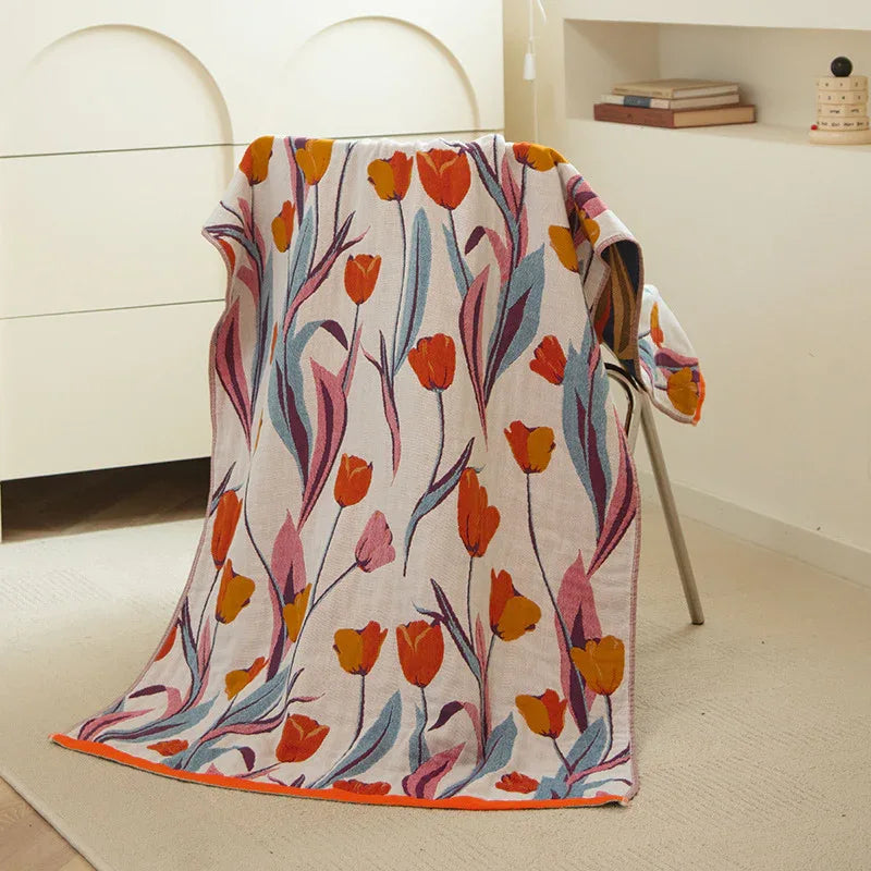 Lily 40S Pure Cotton Gauze Bath Towel - Extra Large, Thick, Soft, and Highly Absorbent for Adults - Mekamart Australia