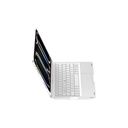 Silver Magic Keyboard Case for ipad Air6/Air7 11-inch, Bluetooth Keyboard with RGB Backlight & Precision Trackpad