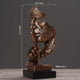 Gold Modern 'Silence is Golden' Abstract Sculpture - Nordic Resin Art Statue for Office & Living Room Decor - Mekamart Australia