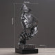 Silver Modern 'Silence is Golden' Abstract Sculpture - Nordic Resin Art Statue for Office & Living Room Decor - Mekamart Australia