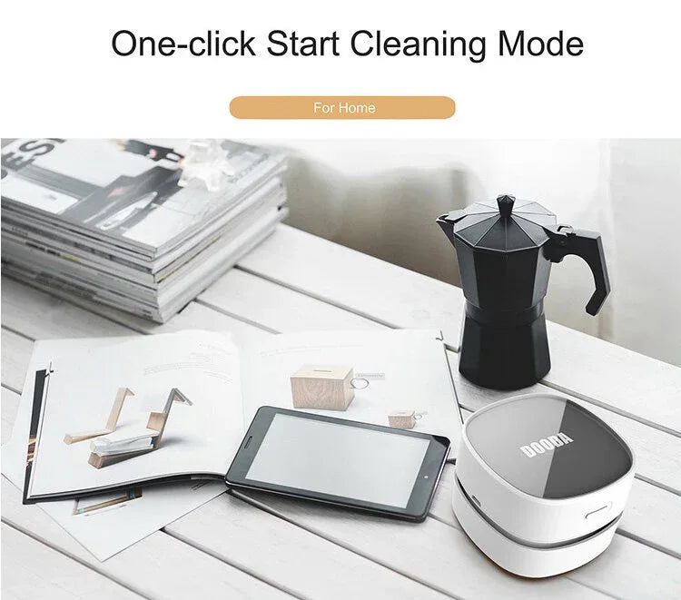 Orange Rechargeable Cordless Mini Desktop Vacuum - Portable Handheld Cleaner for Desk, Keyboard, Crumb & Dust - Mekamart Australia