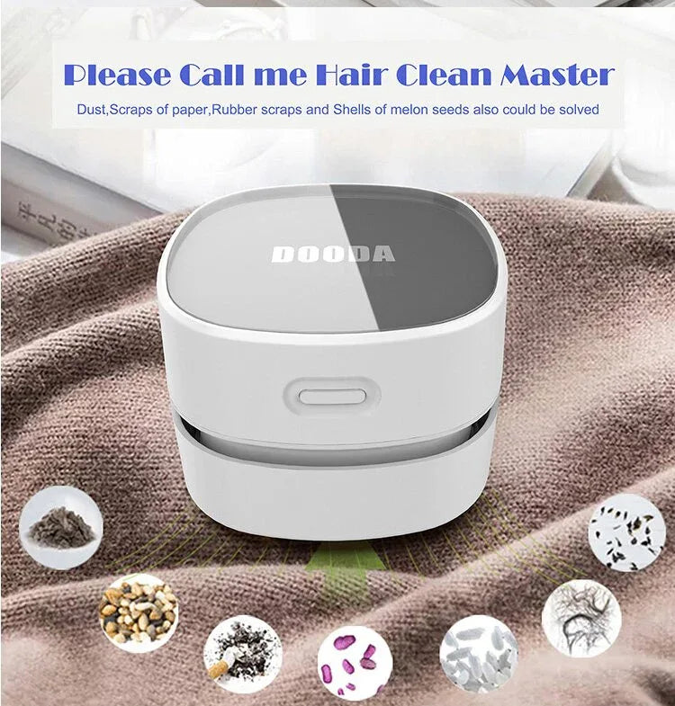 Blue Rechargeable Cordless Mini Desktop Vacuum - Portable Handheld Cleaner for Desk, Keyboard, Crumb & Dust - Mekamart Australia