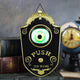 2-Piece Black Halloween Animated Eyeball Doorbell - Spooky Light-Up Prop with Scary Sounds for Party & Door Decoration