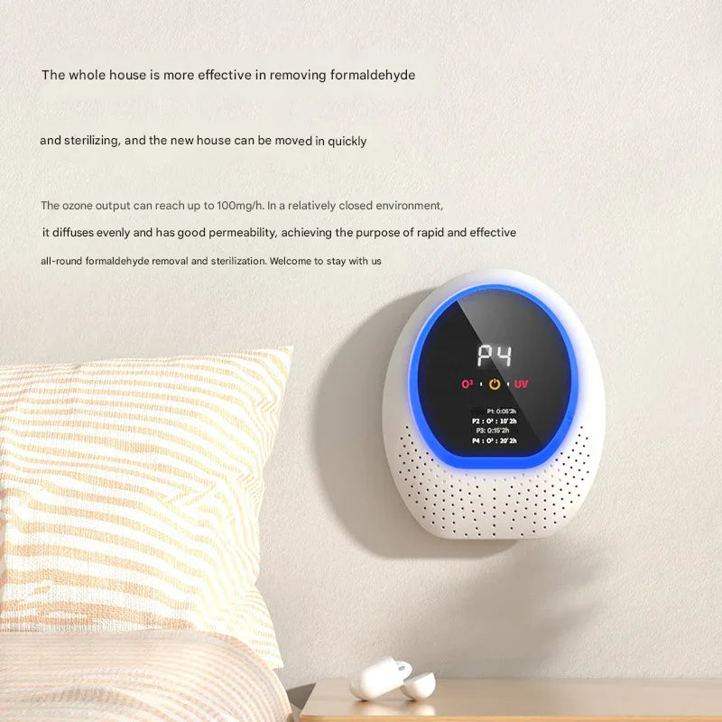 Black Rechargeable Ozone & UV-C Air Purifier with Remote - Portable Odor Eliminator for Home, Pets & Closets - Mekamart Australia