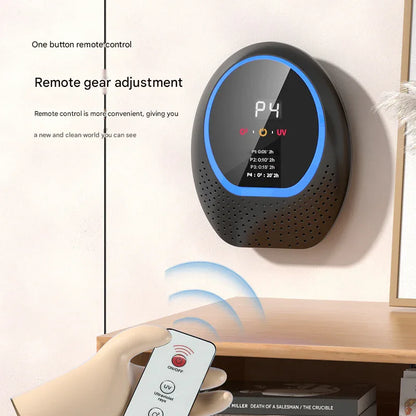 Black Rechargeable Ozone & UV-C Air Purifier with Remote - Portable Odor Eliminator for Home, Pets & Closets - Mekamart Australia