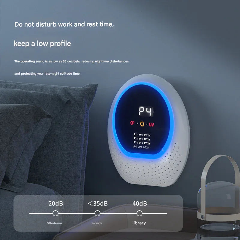 Black Rechargeable Ozone & UV-C Air Purifier with Remote - Portable Odor Eliminator for Home, Pets & Closets - Mekamart Australia