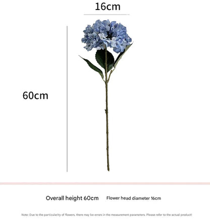 5-Piece Light Blue Premium Lifelike Hydrangea Artificial Flowers- 60cm Long Stem Faux Floral Bouquet for Home, Wedding & Vase Decor - Mekamart Australia