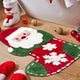 Red The Alien Old Man of Christmas Festive Christmas Shaped Floor Mat - Plush Non-Slip Holiday Accent Rug - Mekamart Australia