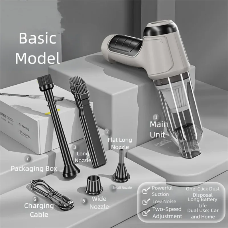 Grayish-white Multi-Functional Cordless Handheld Vacuum Cleaner - Powerful Blower & Inflator for Car and Home - Mekamart Australia