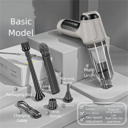 Grayish-white Multi-Functional Cordless Handheld Vacuum Cleaner - Powerful Blower & Inflator for Car and Home - Mekamart Australia