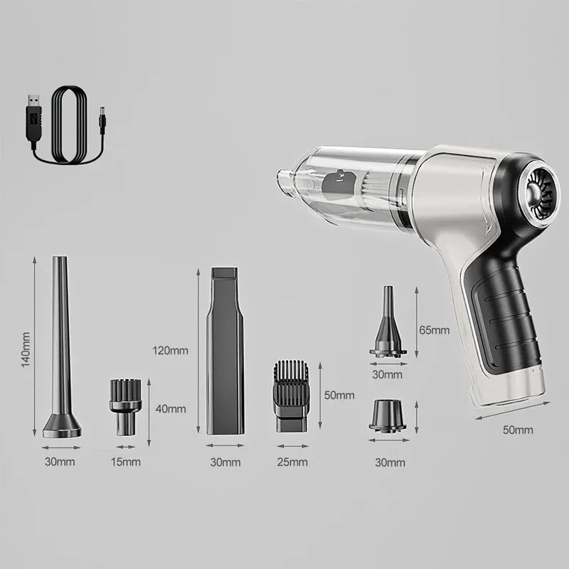 Grayish-white Multi-Functional Cordless Handheld Vacuum Cleaner - Powerful Blower & Inflator for Car and Home - Mekamart Australia