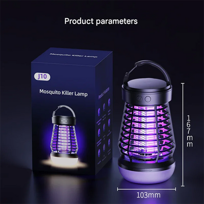 Black Rechargeable 3-in-1 Bug Zapper Lantern - Portable UV Mosquito Killer with Camping Light & SOS Mode - Mekamart Australia
