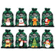 Green grid Christmas Gift Drawstring Bags Set - Festive Burlap Style Pouches for Candy & Apples - Holiday Decoration - 10 Pcs - Mekamart Australia