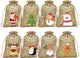 Brown Christmas Gift Drawstring Bags Set - Festive Burlap Style Pouches for Candy & Apples - Holiday Decoration - 10 Pcs - Mekamart Australia