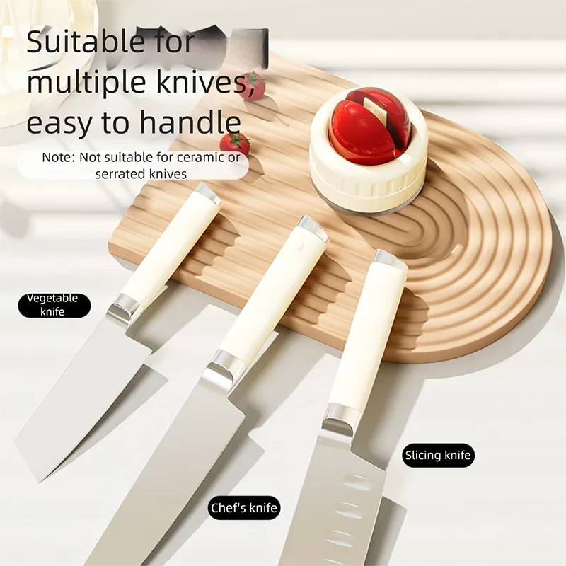 Two red pieces and two black pieces Powerful Suction Kitchen Knife Sharpener - Tungsten Steel Fast Sharpening Tool for Household Knives & Scissors - Mekamart Australia