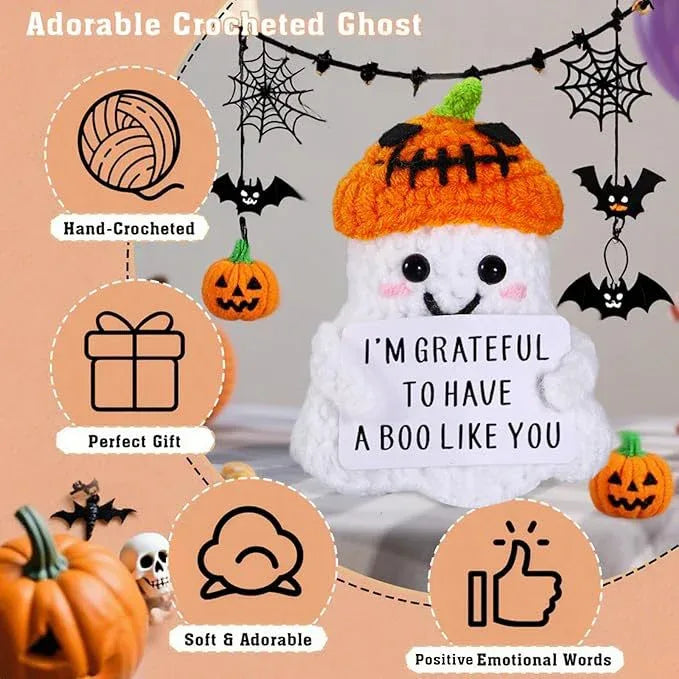 2 PCS White Spooky & Sweet: Handmade Crocheted Ghost Doll - Halloween Party & Home Decor Gift(A) - Mekamart Australia