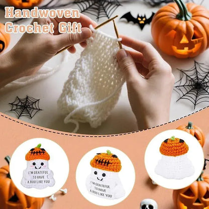 2 PCS White Spooky & Sweet: Handmade Crocheted Ghost Doll - Halloween Party & Home Decor Gift(B) - Mekamart Australia