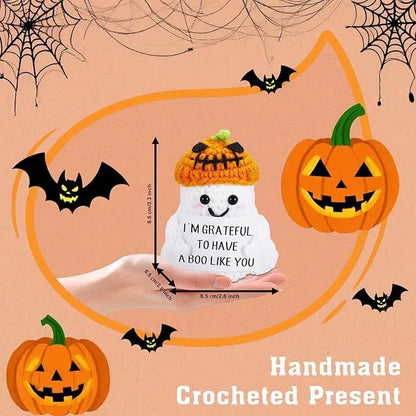 2 PCS White Spooky & Sweet: Handmade Crocheted Ghost Doll - Halloween Party & Home Decor Gift(B) - Mekamart Australia