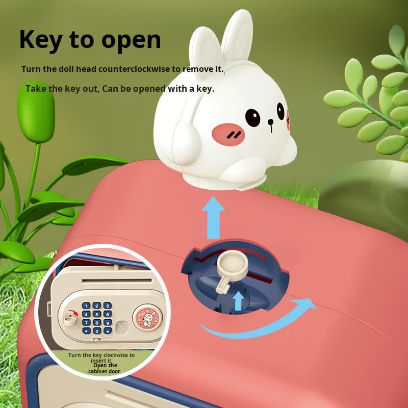 Red Electronic Piggy Bank Safe for Kids - Automatic Rolling Money Box with PIN & Fingerprint Lock - Mekamart Australia