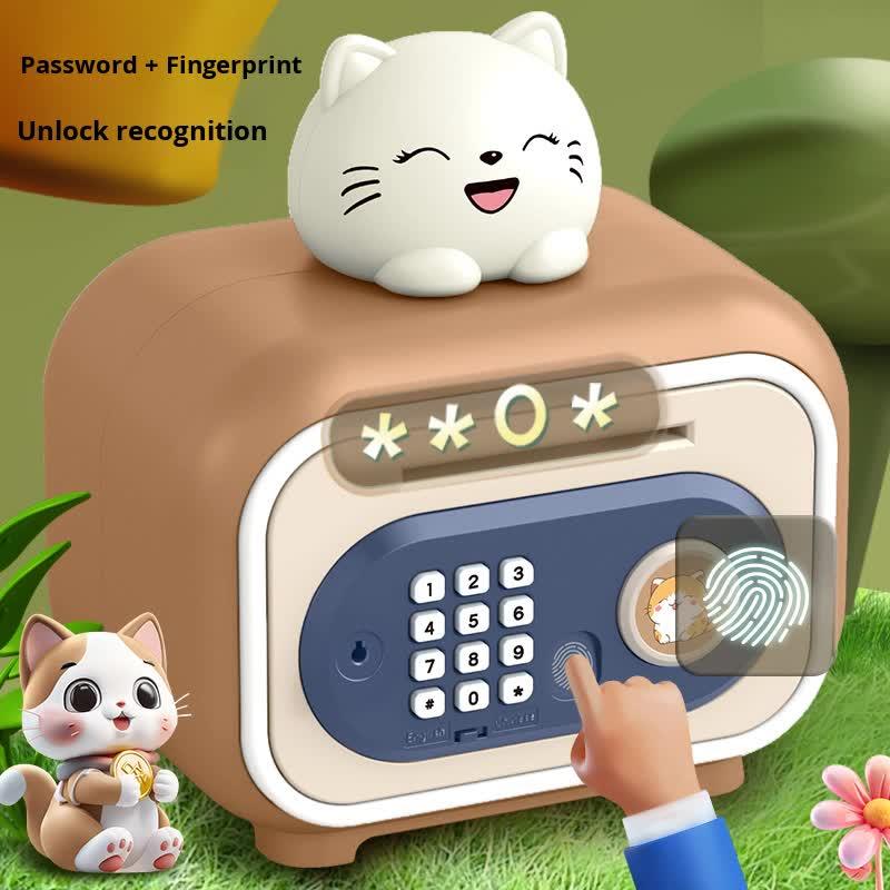 Red Electronic Piggy Bank Safe for Kids - Automatic Rolling Money Box with PIN & Fingerprint Lock - Mekamart Australia