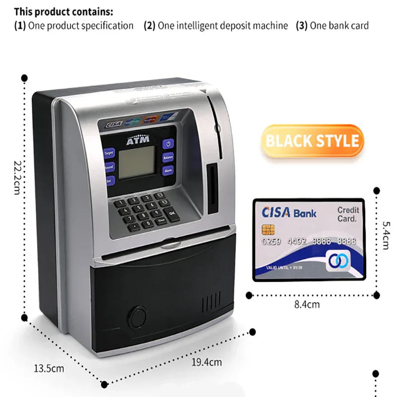 Pink Digital ATM Savings Bank for Kids - Electronic Piggy Bank with PIN & Card for Real Money - Mekamart Australia