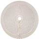 White Luxury Knit Christmas Tree Skirt with Cable-Knit Border - Rustic Holiday Decor(122cm) - Mekamart Australia