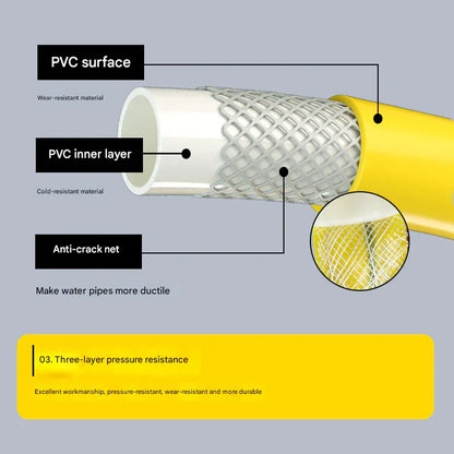 Yellow High-Pressure Car Wash Foam Gun & Hose Set - Adjustable Nozzle for Cleaning, Gardening & Pet Washing(10m) - Mekamart Australia