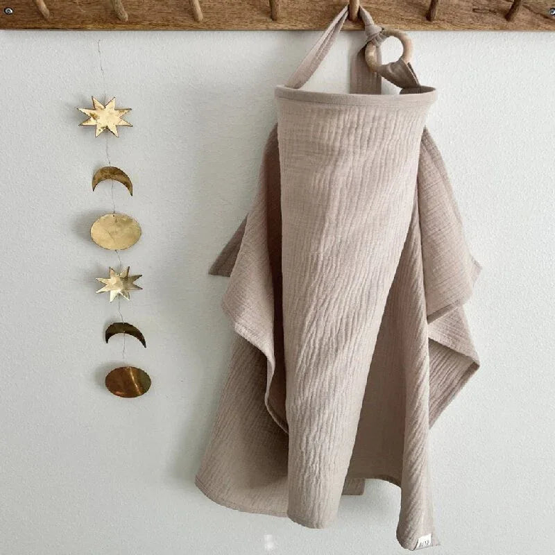 Pink Soft Muslin Cotton Nursing Cover - Breathable Breastfeeding Apron for Privacy - Mekamart Australia