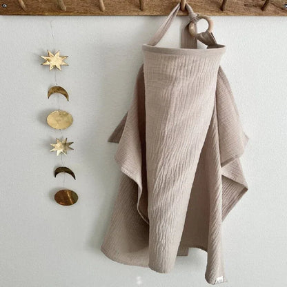 Pink Soft Muslin Cotton Nursing Cover - Breathable Breastfeeding Apron for Privacy - Mekamart Australia