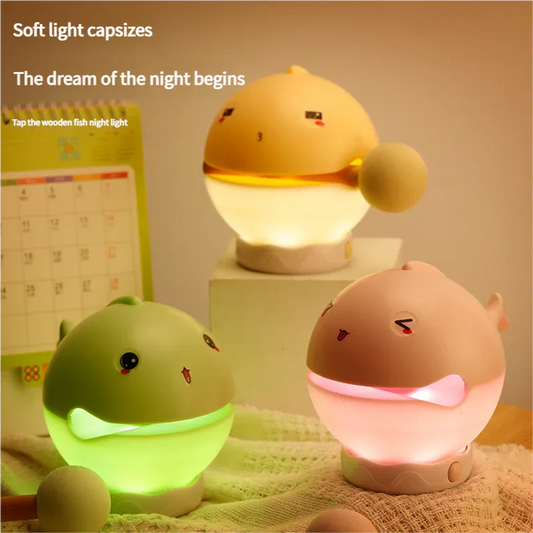 Portable rechargeable tapping control night light- 3-Level Dimmable Bedside Lamp(pink) - Mekamart Australia