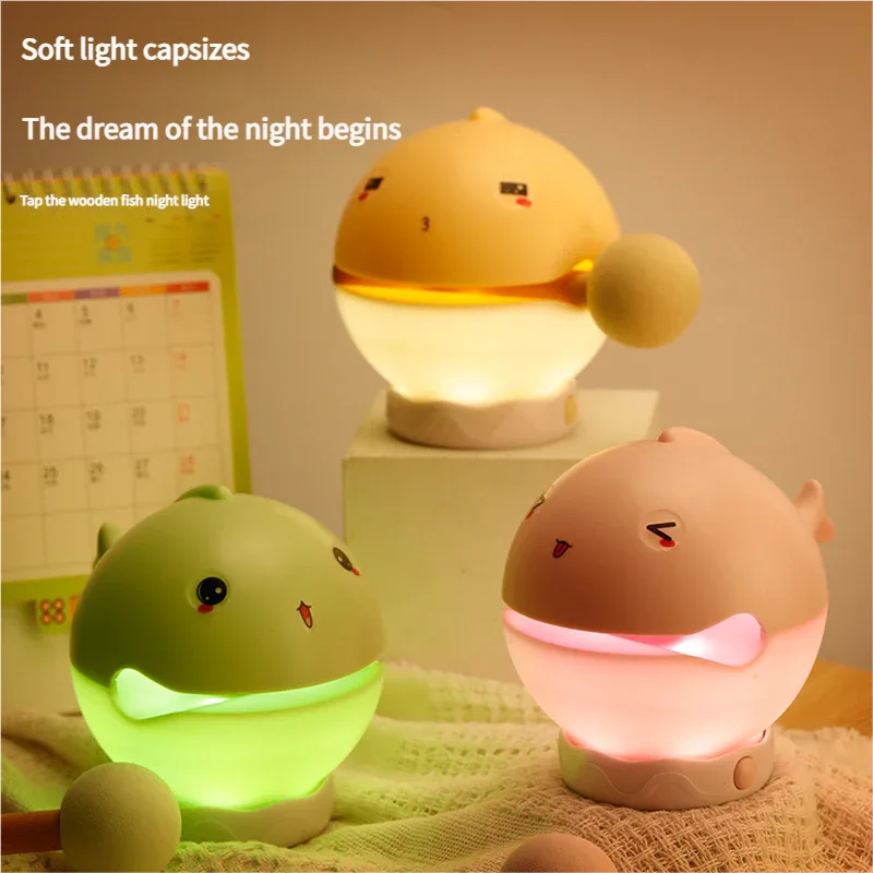 Portable rechargeable tapping control night light- 3-Level Dimmable Bedside Lamp(green) - Mekamart Australia