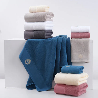 Premium Absorbent Cotton Towel Set - Soft Bath & Hand Towels with Double-Sided Plush(light gray) - Mekamart Australia