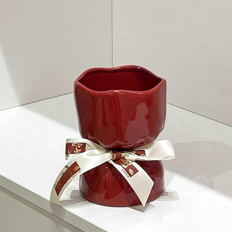 Artisan Handcrafted Ceramic Vase - Minimalist Home Decor with Stable Base(black) - Mekamart Australia