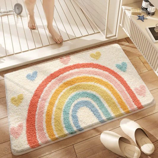 Premium Bath Mat with 8X Water Absorption & Non-Slip Base(rainbow) - Mekamart Australia