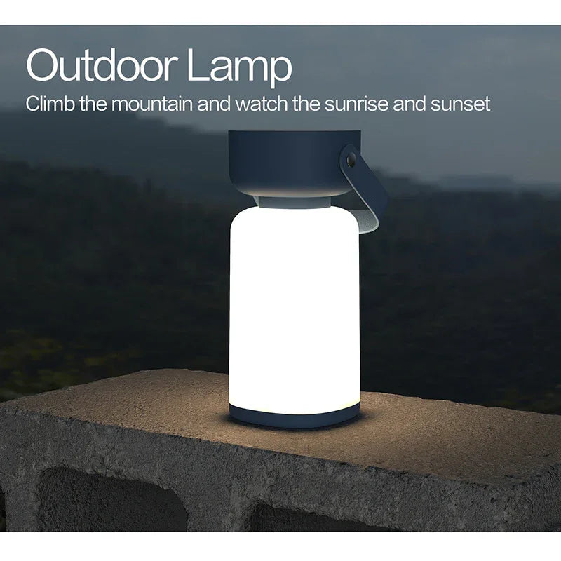 Portable LED Outdoor Camping Lantern - USB Rechargeable, 1200mAh Battery, Emergency Light(Brown) - Mekamart Australia