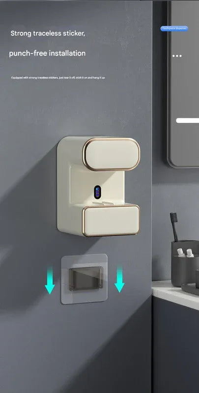 Automatic Toothpaste Dispenser with UVC Toothbrush Sterilizer & Holder - Wall Mounted, Rechargeable(green) - Mekamart Australia