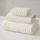 Luxurious 100% Cotton Waffle Weave Towel Set - 3-Piece Absorbent, Quick-Drying & Soft(White) - Mekamart Australia