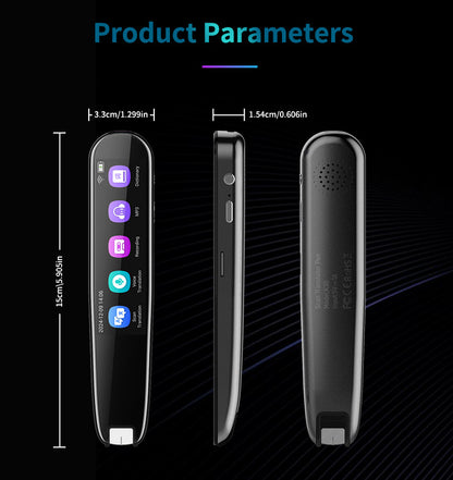 Smart AI Scan & Voice Translator Pen - 112+ Languages, Offline Mode, HD Touchscreen & Dictionary(black)