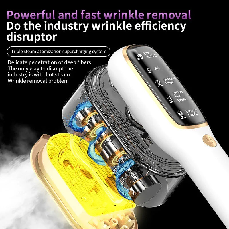 Portable Handheld Garment Steamer & Mini Iron - Smart Temperature Control, Rapid Heating & Powerful Steam for All Fabrics(White) - Mekamart Australia