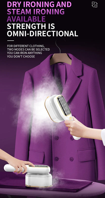 Portable Handheld Garment Steamer & Mini Iron - Smart Temperature Control, Rapid Heating & Powerful Steam for All Fabrics(White) - Mekamart Australia